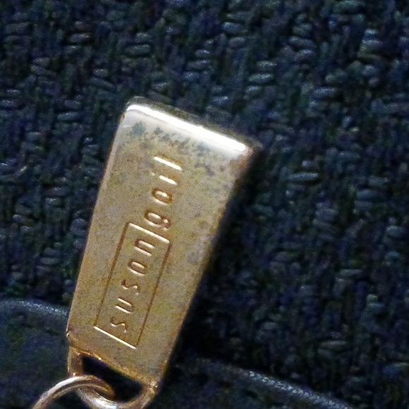 Vtg Women SUSANGAIL BL& brow wood/woven Handbag 10"x16" - Picture 13 of 13